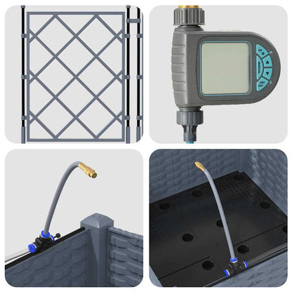 Gartenpflanzer Hellgrau 40 x 40 x 126 cm Stahl