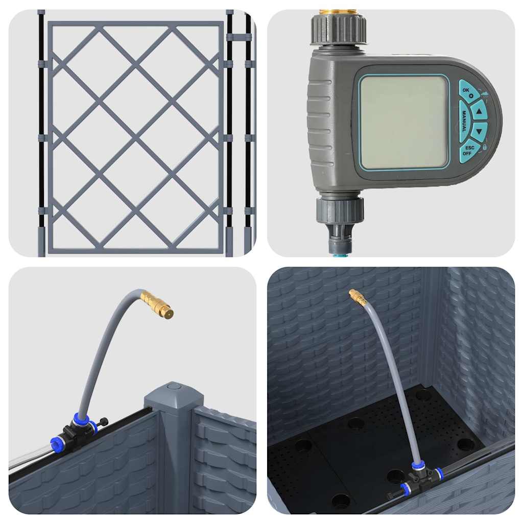 Gartenpflanzer Hellgrau 40 x 40 x 142 cm Stahl