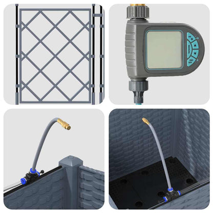 Gartenpflanzer Hellgrau 40 x 40 x 142 cm Stahl