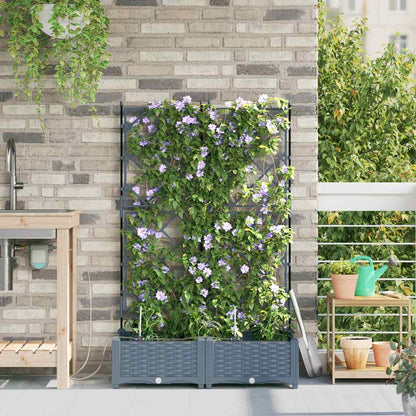 Gartenpflanzer Hellgrau 80 x 40 x 126 cm Stahl