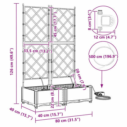 Gartenpflanzer Hellgrau 80 x 40 x 126 cm Stahl
