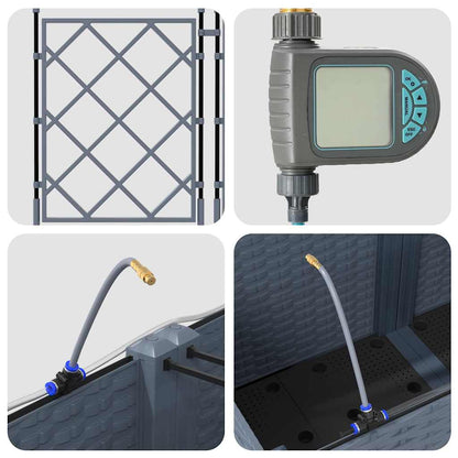 Gartenpflanzer Hellgrau 80 x 40 x 142 cm Stahl