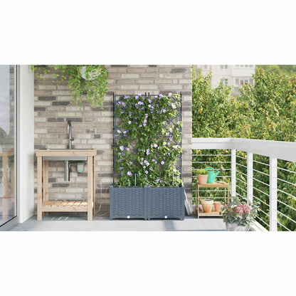 Gartenpflanzer Hellgrau 80 x 40 x 142 cm Stahl