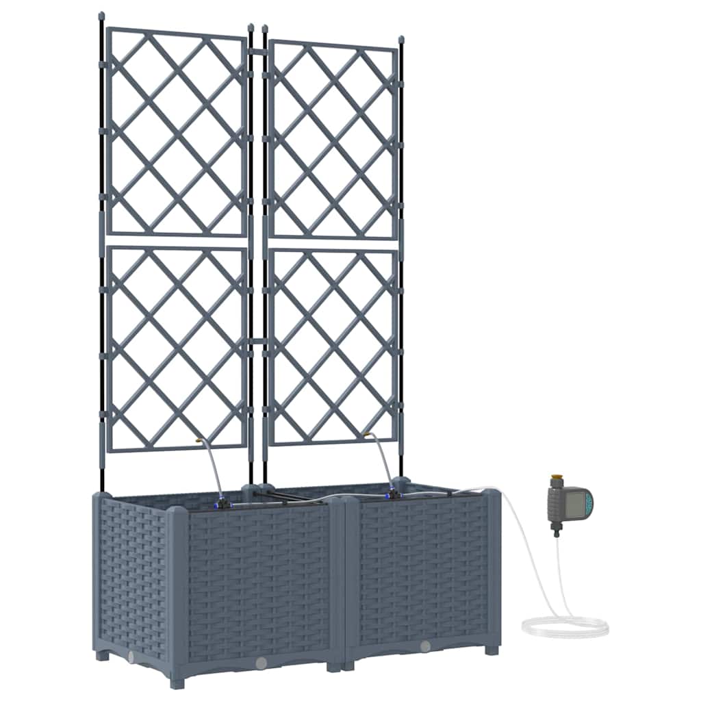 Gartenpflanzer Hellgrau 80 x 40 x 142 cm Stahl