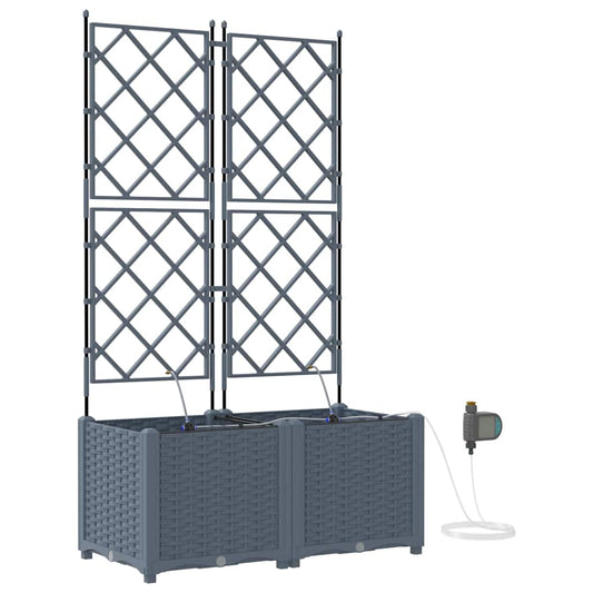 Gartenpflanzer Hellgrau 80 x 40 x 142 cm Stahl