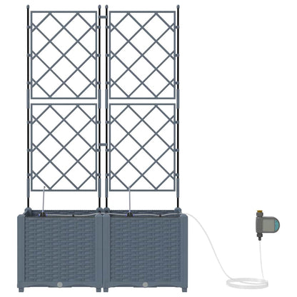 Gartenpflanzer Hellgrau 80 x 40 x 142 cm Stahl