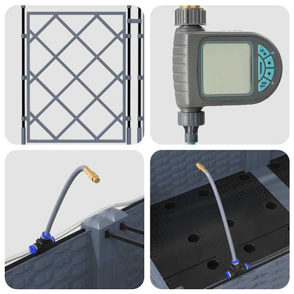 Gartenpflanzer Hellgrau 120 x 40 x 126 cm Stahl