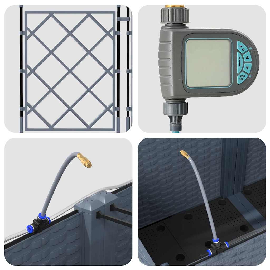 Gartenpflanzer Hellgrau 120 x 40 x 142 cm Stahl