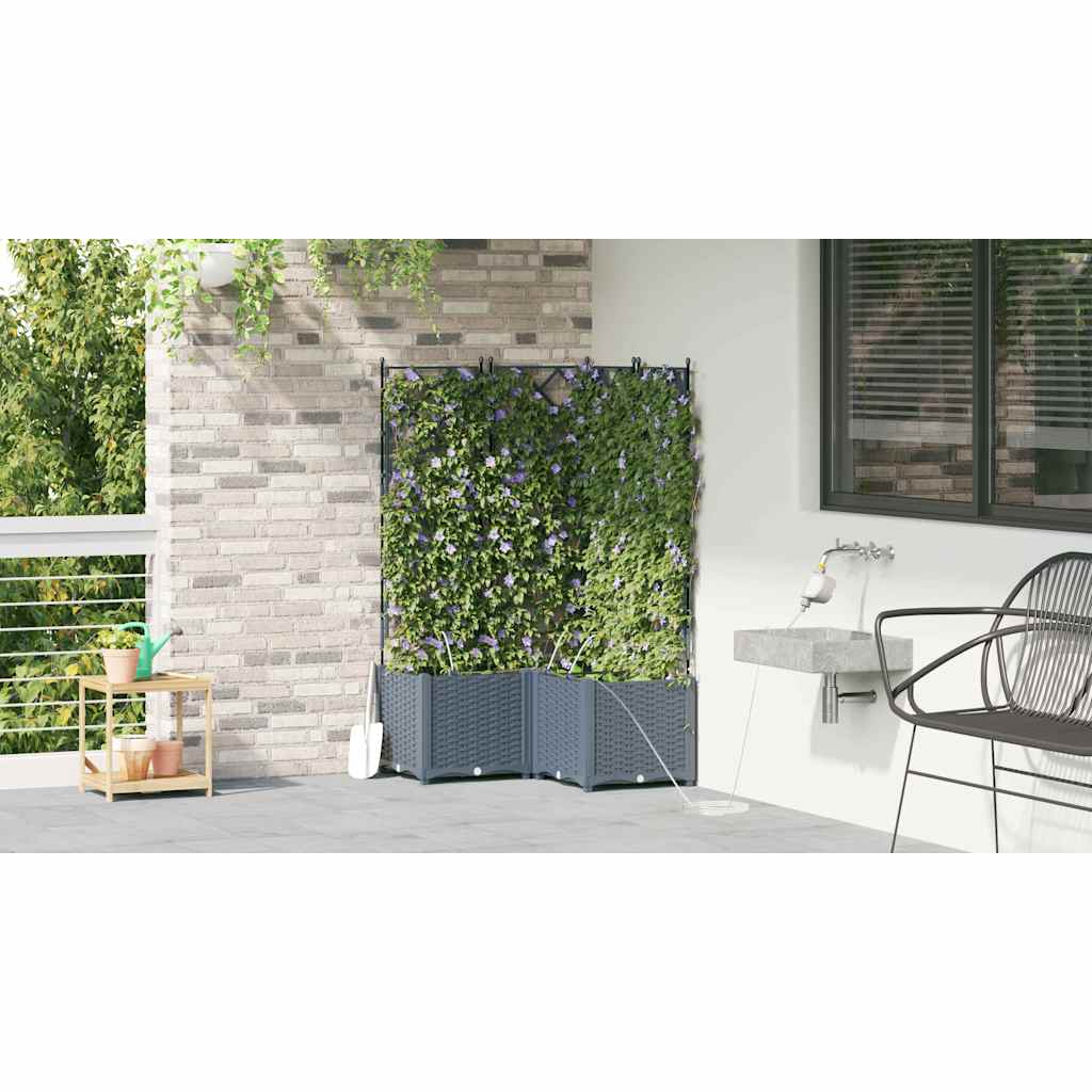 Gartenpflanzer Hellgrau 80 x 80 x 142 cm Stahl