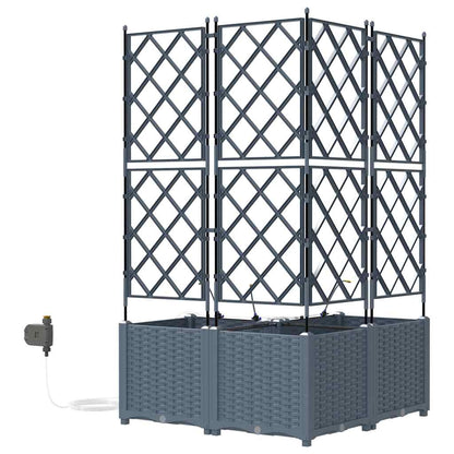 Gartenpflanzer Hellgrau 80 x 80 x 142 cm Stahl