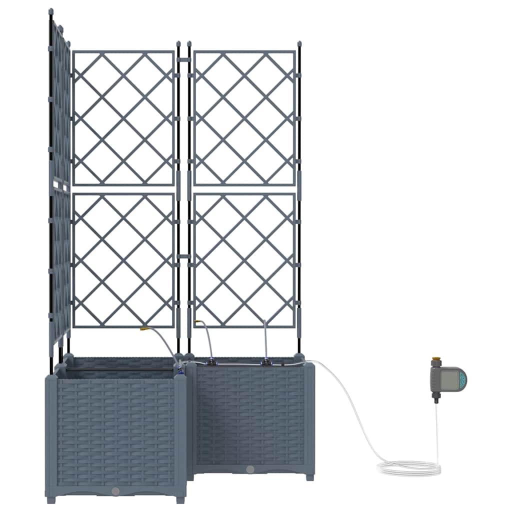 Gartenpflanzer Hellgrau 80 x 80 x 142 cm Stahl