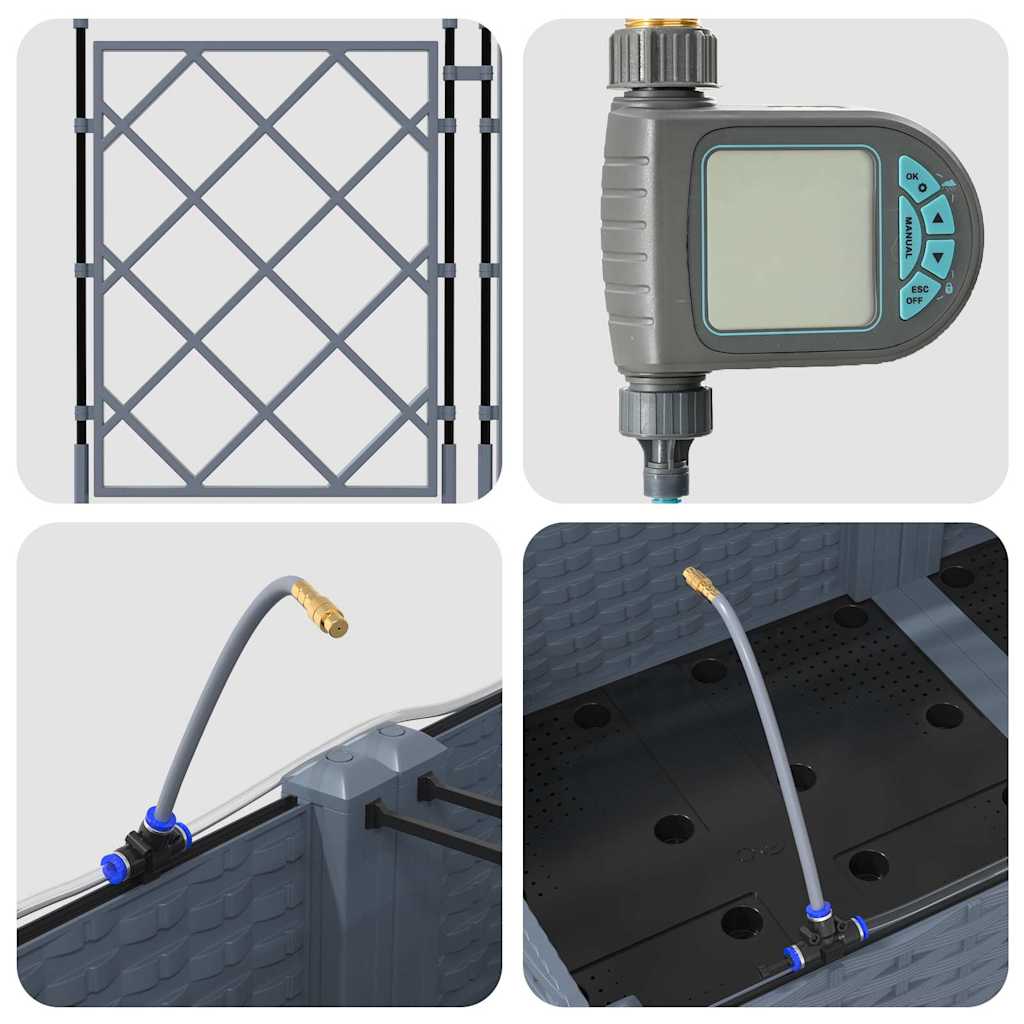 Gartenpflanzer Hellgrau 120 x 120 x 126 cm Stahl