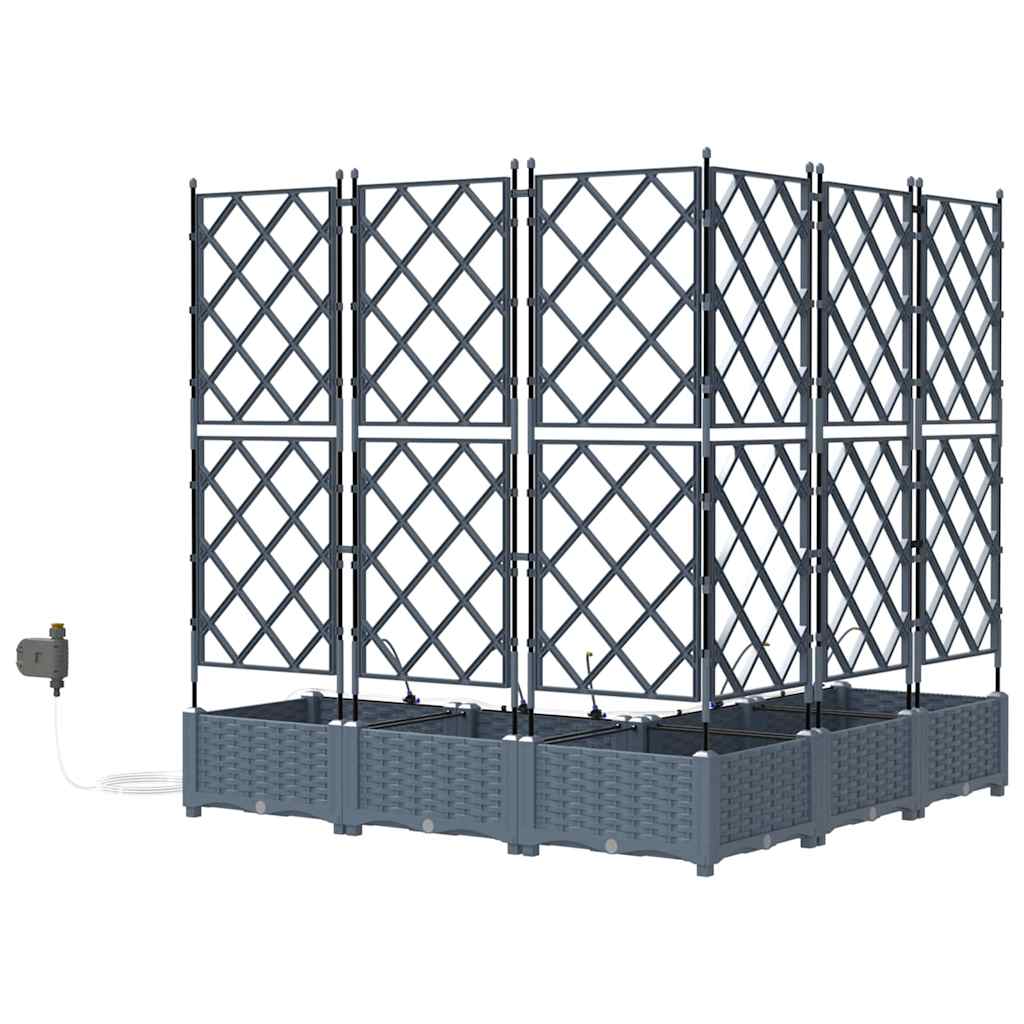 Gartenpflanzer Hellgrau 120 x 120 x 126 cm Stahl