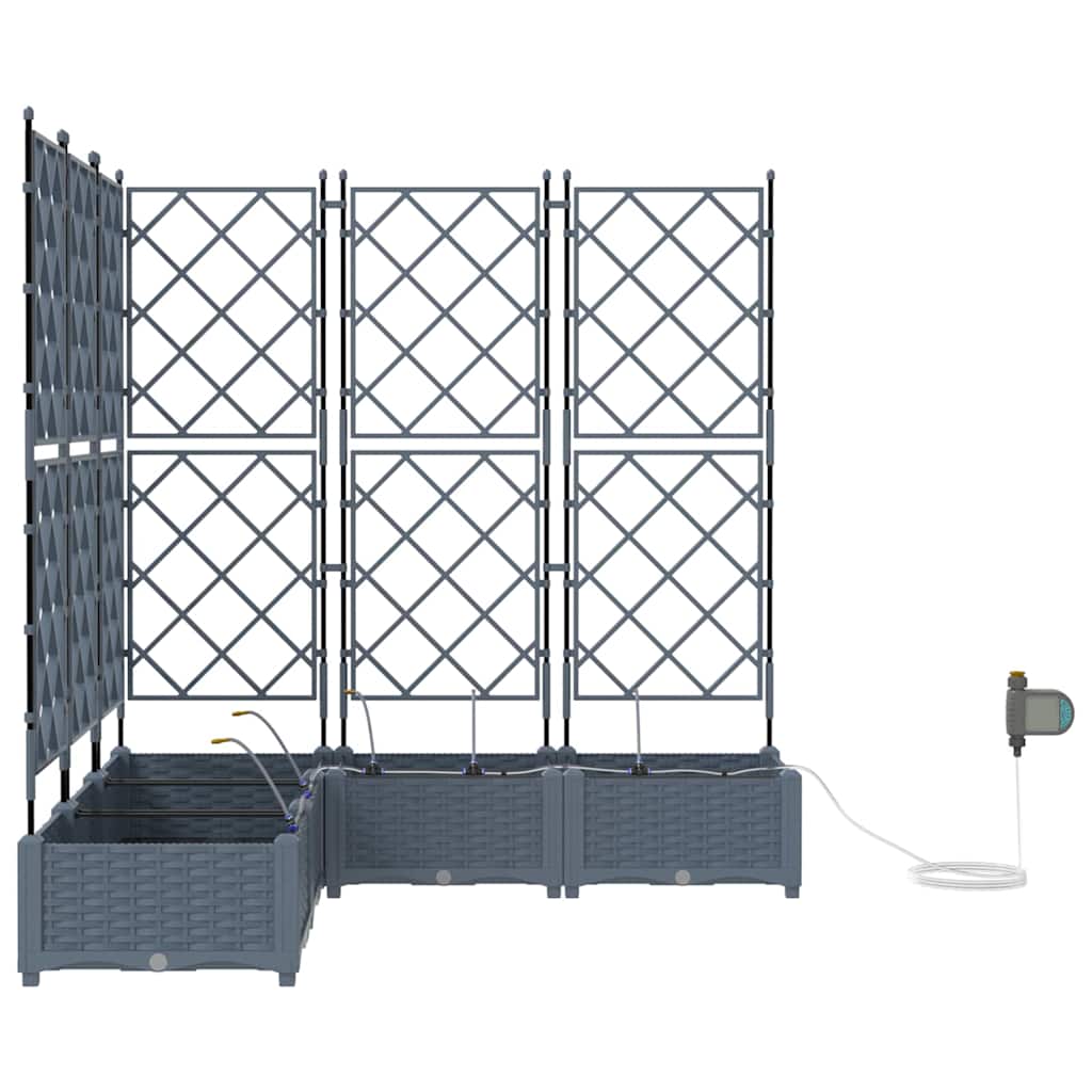 Gartenpflanzer Hellgrau 120 x 120 x 126 cm Stahl