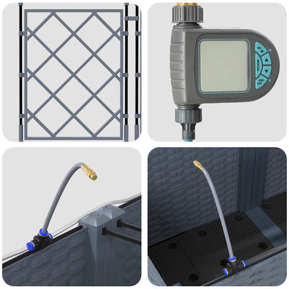 Gartenpflanzer Hellgrau 120 x 120 x 142 cm Stahl