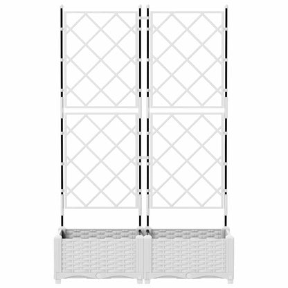 Gartenpflanzer mit Gitter 2 pcs Weiß 80 x 40 x 125,5 cm PP