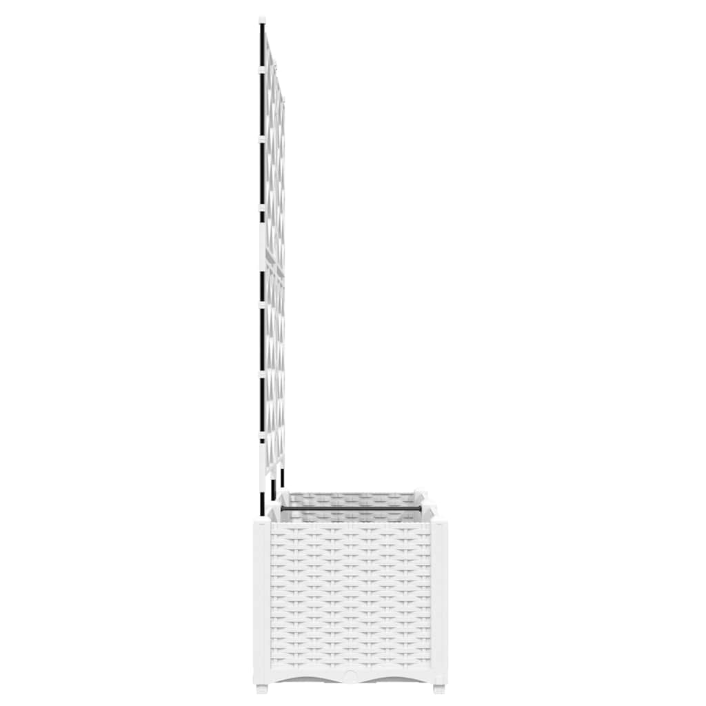 Gartenpflanzer mit Gitter 2 pcs Weiß 80 x 40 x 143 cm PP