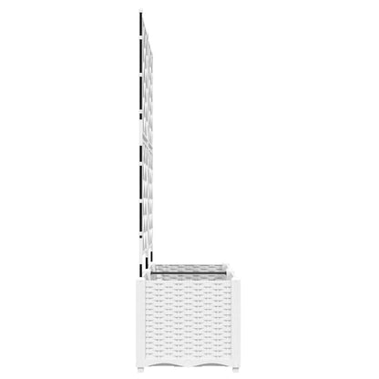 Gartenpflanzer mit Gitter 2 pcs Weiß 80 x 40 x 143 cm PP