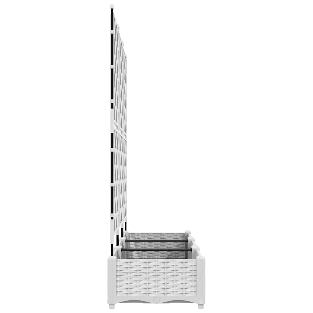 Gartenpflanzer mit Gitter 3 pcs Weiß 120 x 40 x 125,5 cm PP