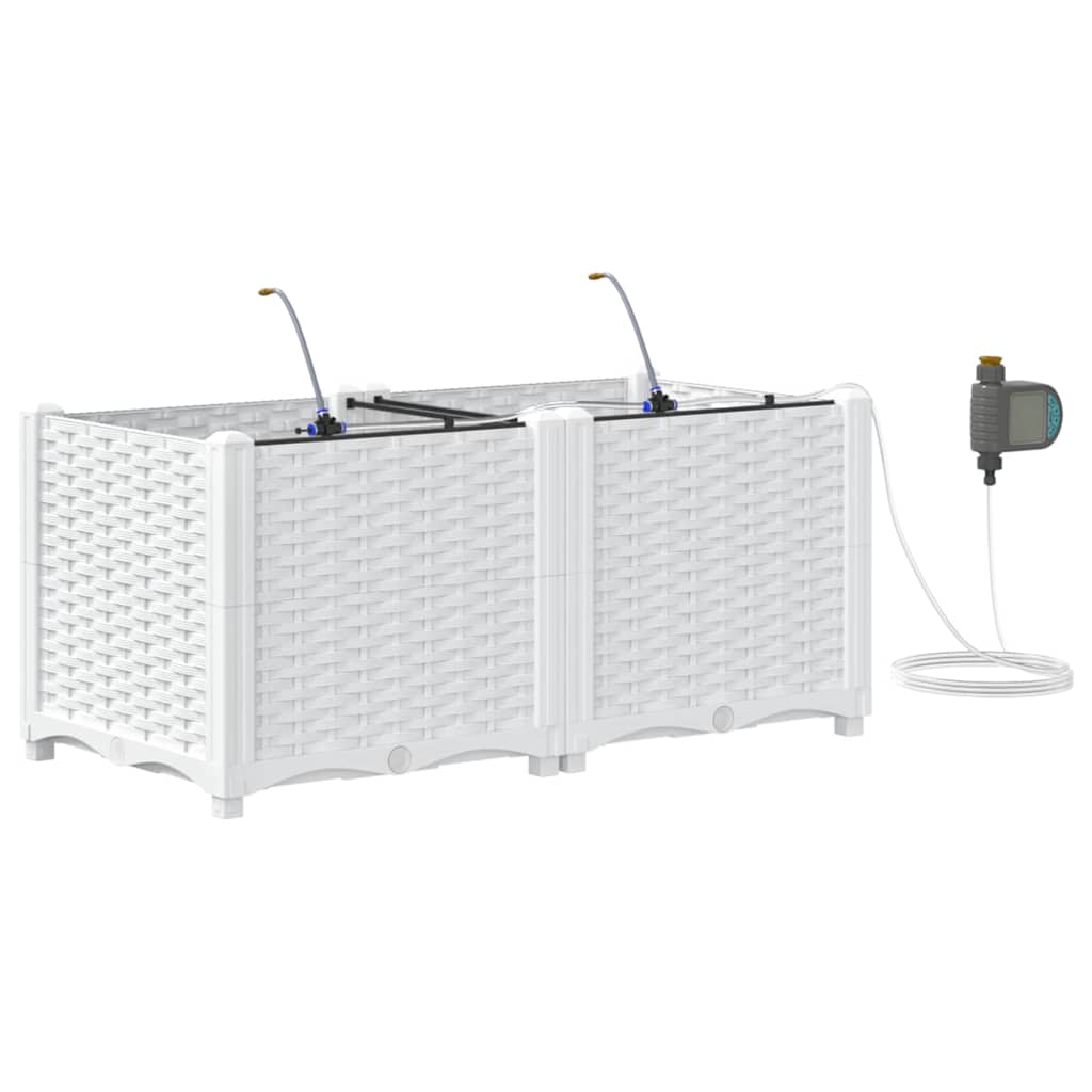 Gartenpflanzer Weiß 80 x 40 x 37.5 cm Stahl