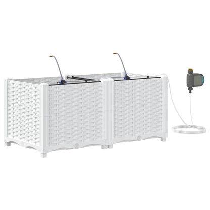 Gartenpflanzer Weiß 80 x 40 x 37.5 cm Stahl