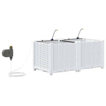 Gartenpflanzer Weiß 80 x 40 x 37.5 cm Stahl