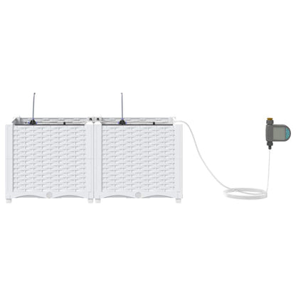 Gartenpflanzer Weiß 80 x 40 x 37.5 cm Stahl