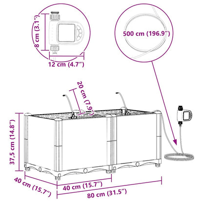 Gartenpflanzer Weiß 80 x 40 x 37.5 cm Stahl