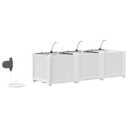 Gartenpflanzer Weiß 120 x 40 x 37.5 cm Stahl