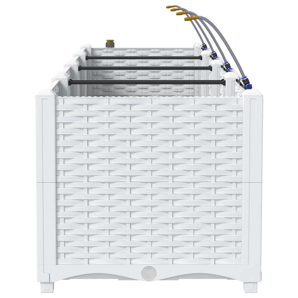 Gartenpflanzer Weiß 120 x 40 x 37.5 cm Stahl