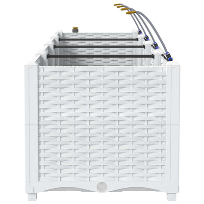 Gartenpflanzer Weiß 120 x 40 x 37.5 cm Stahl