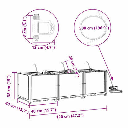 Gartenpflanzer Weiß 120 x 40 x 37.5 cm Stahl