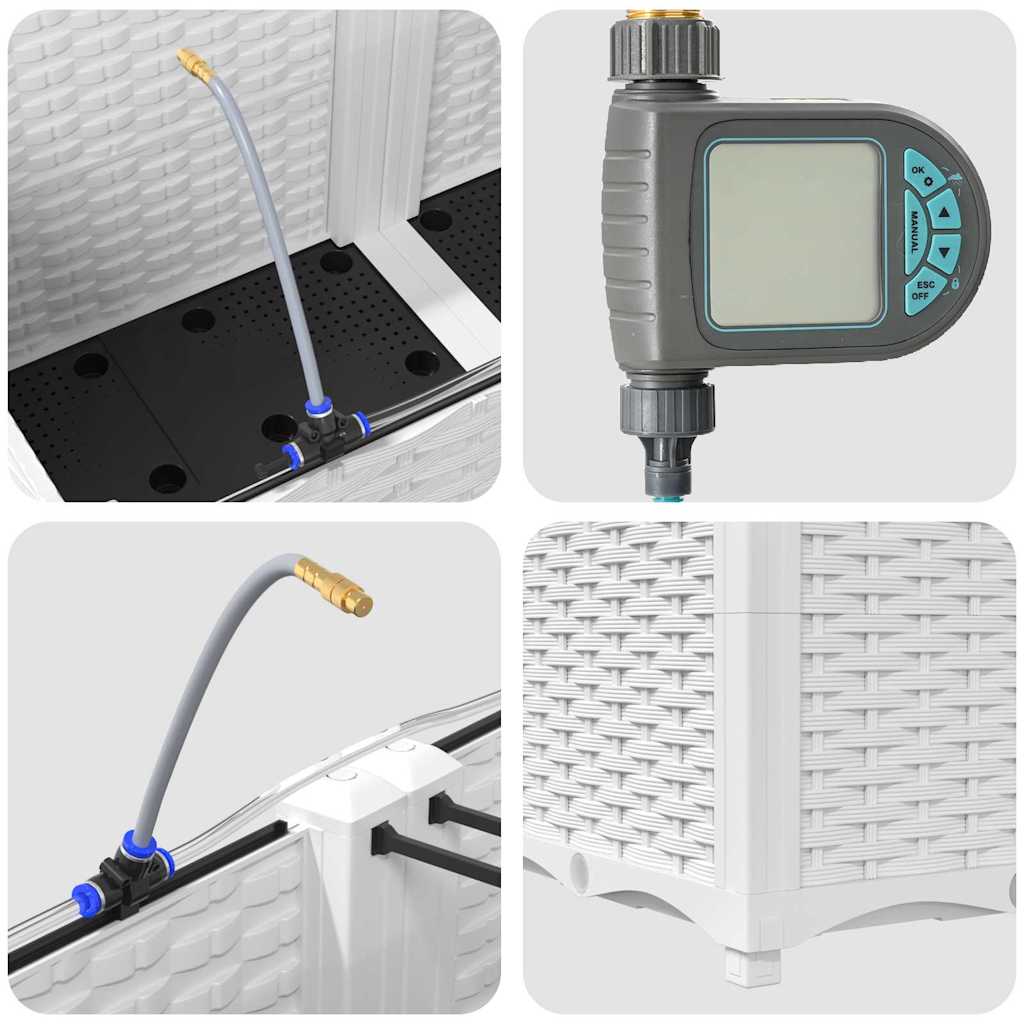 Gartenpflanzer Weiß 160 x 40 x 37.5 cm Stahl