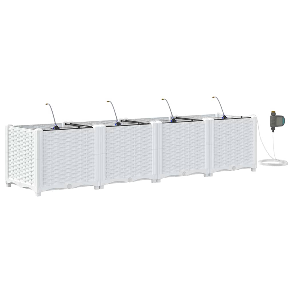 Gartenpflanzer Weiß 160 x 40 x 37.5 cm Stahl