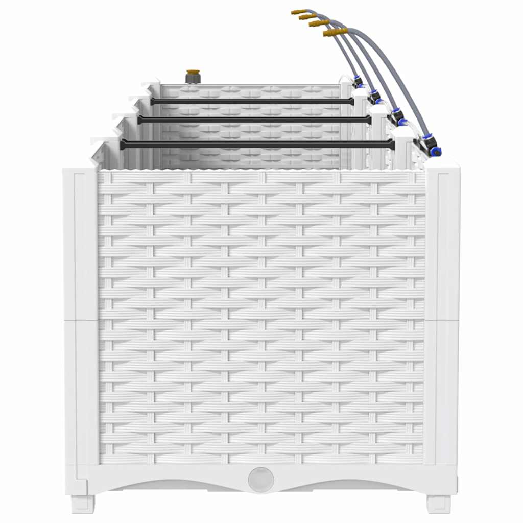 Gartenpflanzer Weiß 160 x 40 x 37.5 cm Stahl