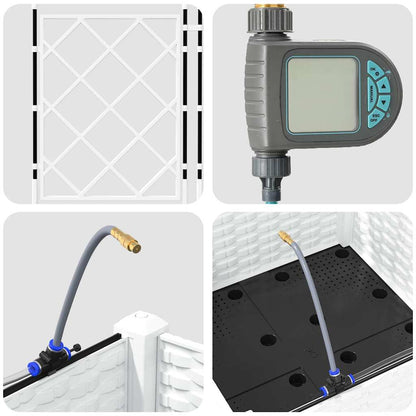 Gartenpflanzer Weiß 40 x 40 x 126 cm Stahl