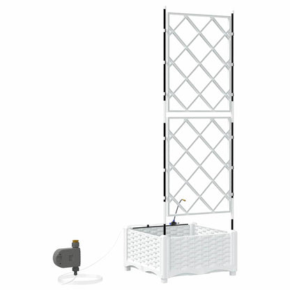 Gartenpflanzer Weiß 40 x 40 x 126 cm Stahl