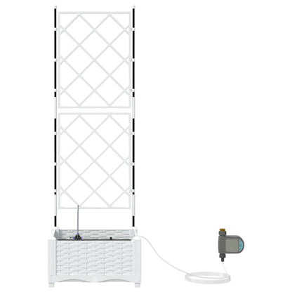 Gartenpflanzer Weiß 40 x 40 x 126 cm Stahl