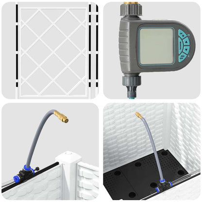 Gartenpflanzer Weiß 40 x 40 x 142 cm Stahl