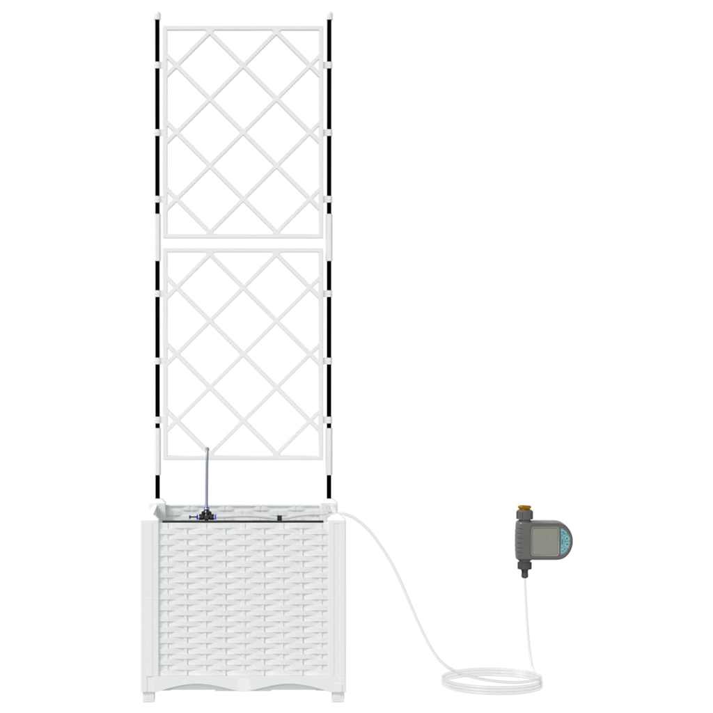 Gartenpflanzer Weiß 40 x 40 x 142 cm Stahl