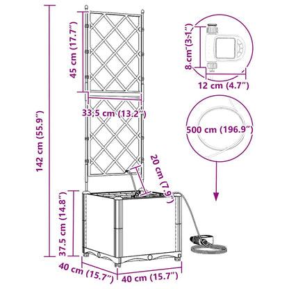 Gartenpflanzer Weiß 40 x 40 x 142 cm Stahl