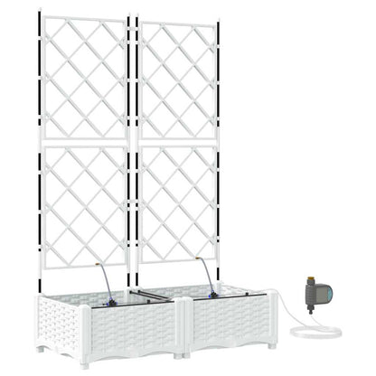 Gartenpflanzer Weiß 80 x 40 x 126 cm Stahl