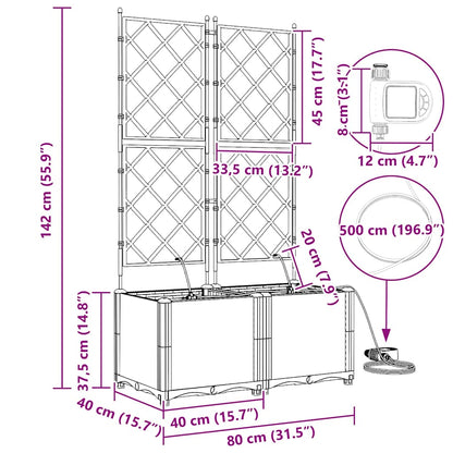 Gartenpflanzer Weiß 80 x 40 x 142 cm Stahl