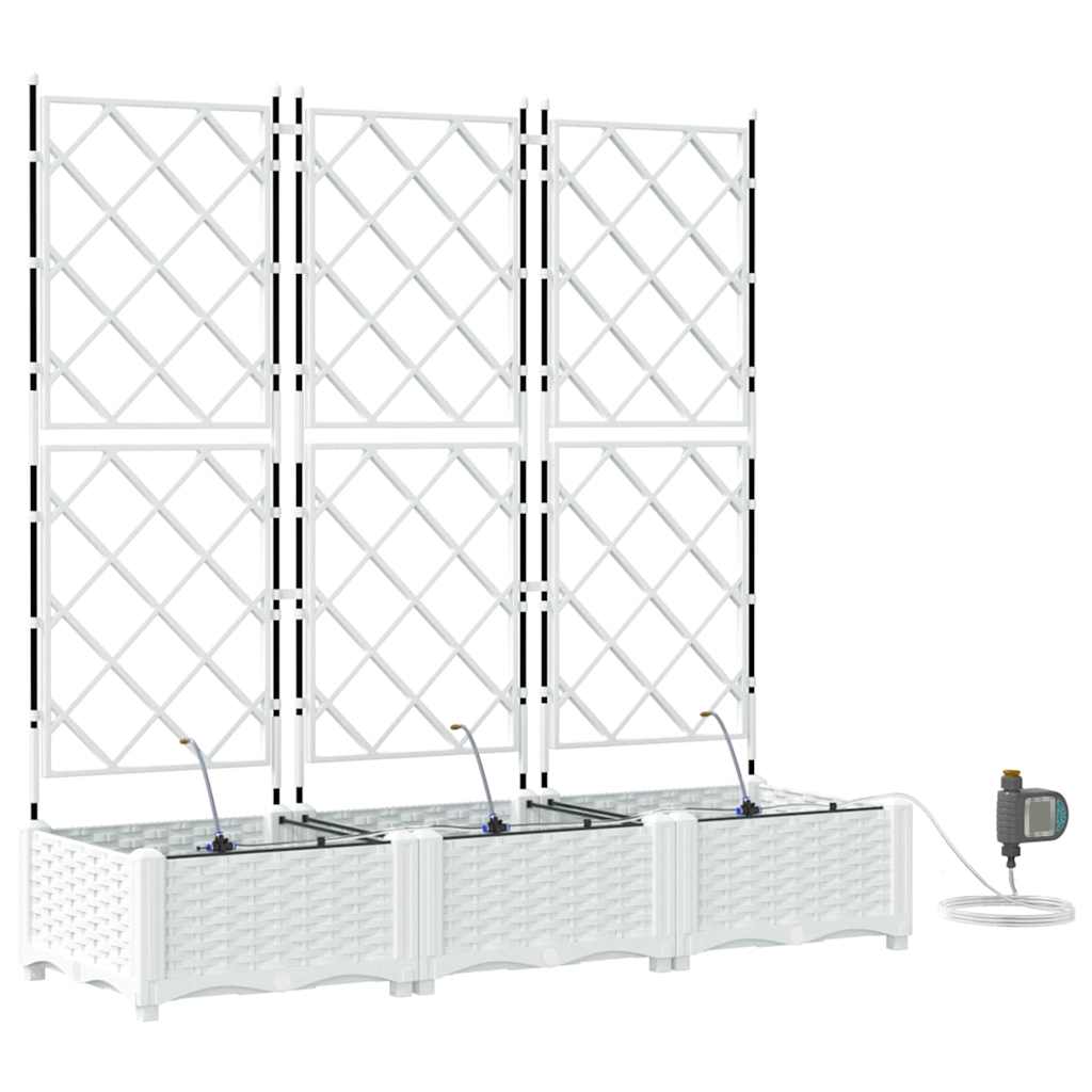 Gartenpflanzer Weiß 120 x 40 x 126 cm Stahl