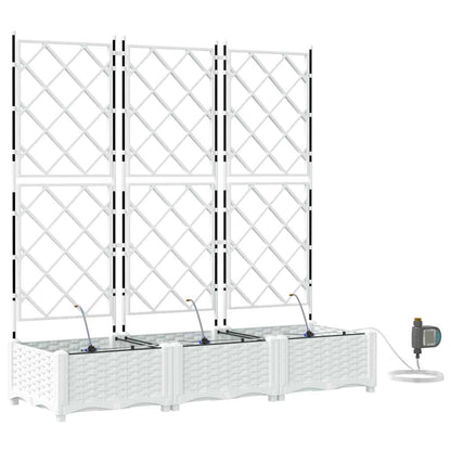 Gartenpflanzer Weiß 120 x 40 x 126 cm Stahl