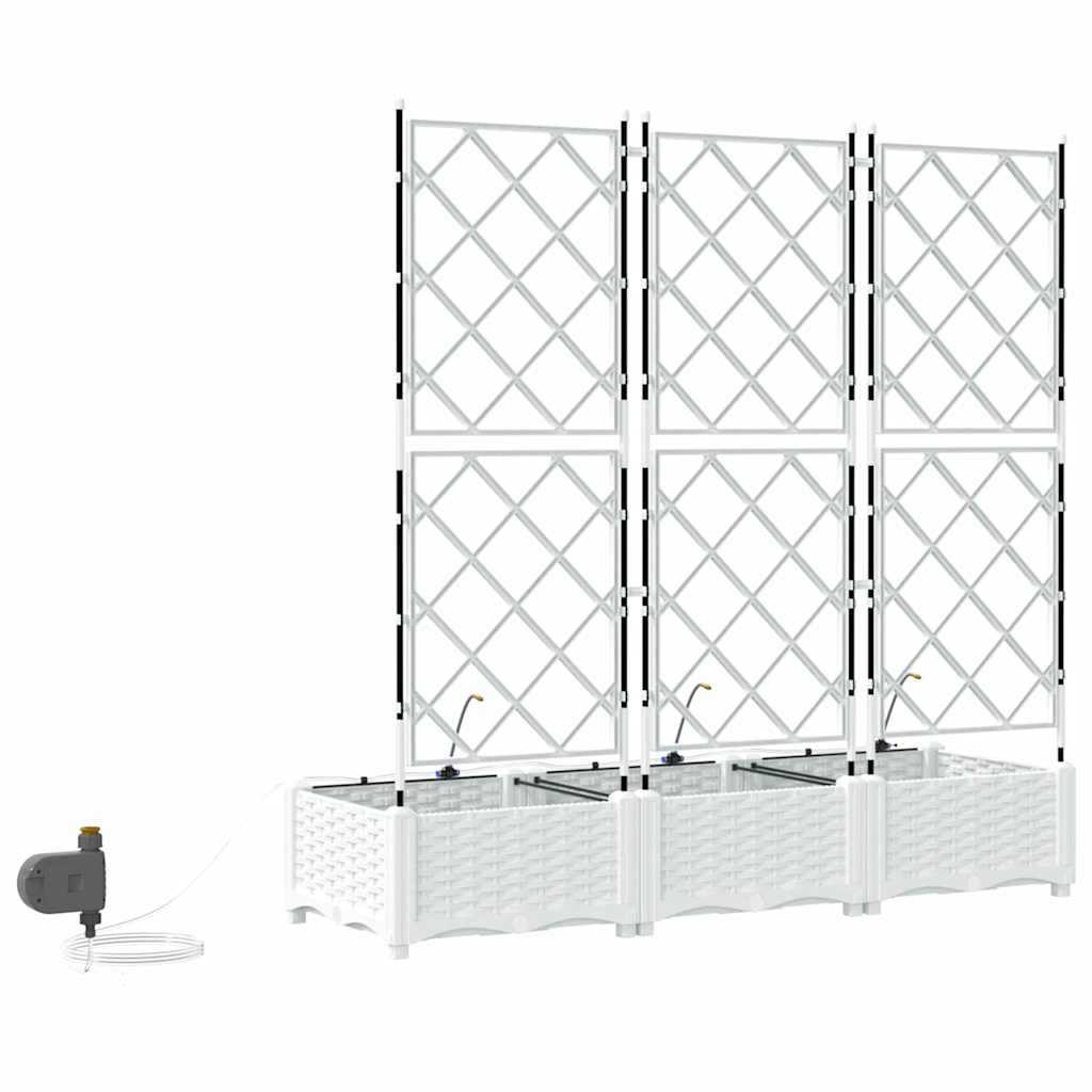 Gartenpflanzer Weiß 120 x 40 x 126 cm Stahl