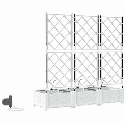 Gartenpflanzer Weiß 120 x 40 x 126 cm Stahl