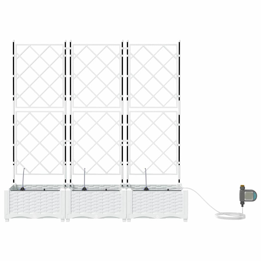 Gartenpflanzer Weiß 120 x 40 x 126 cm Stahl