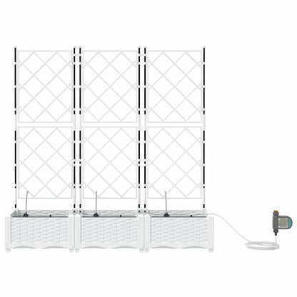 Gartenpflanzer Weiß 120 x 40 x 126 cm Stahl