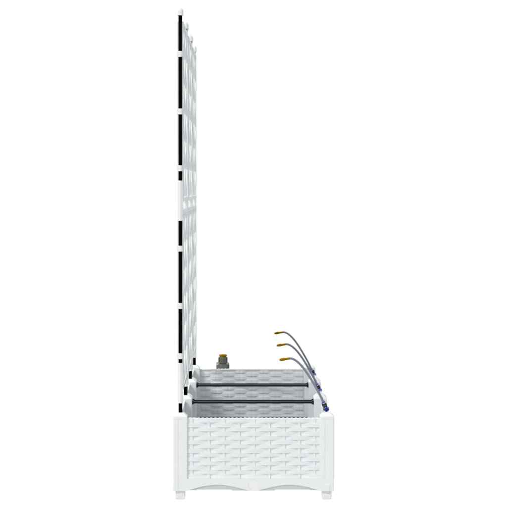 Gartenpflanzer Weiß 120 x 40 x 126 cm Stahl